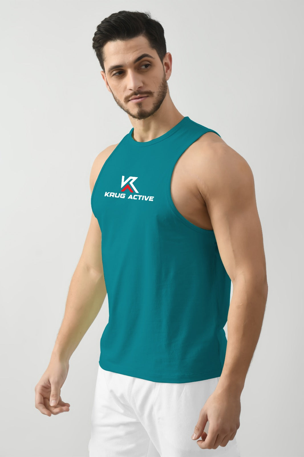 Breezy Green Gym Tank Top for Men with Hoodie
