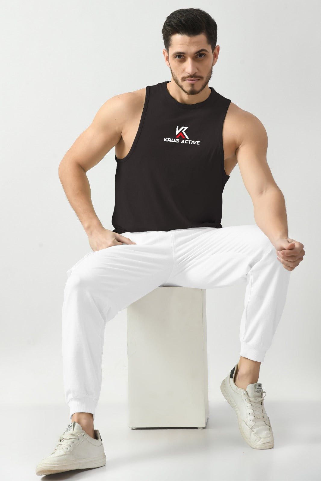 Midnight Black Gym Tank Tops For Mens