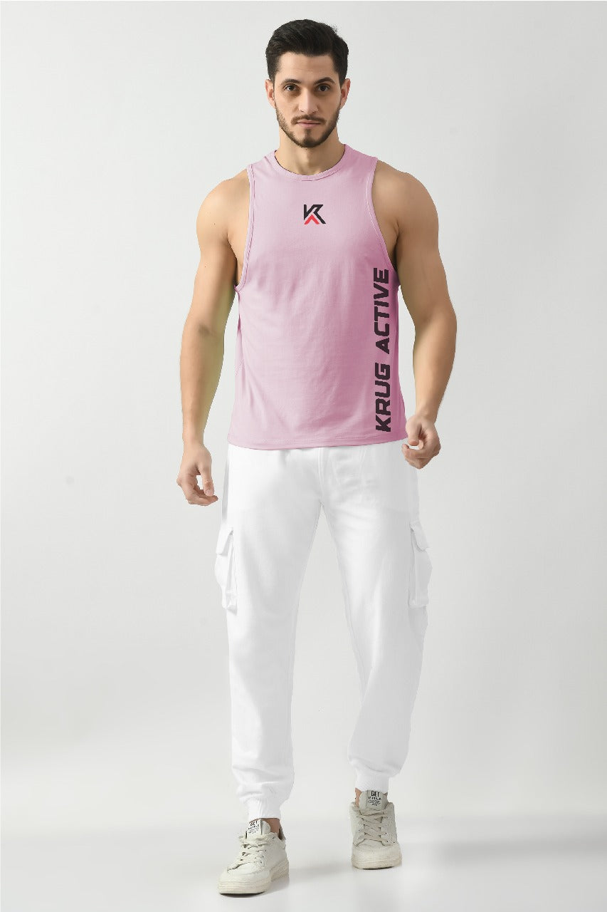 Flamingo Pink Gym Tank Tops For Mens